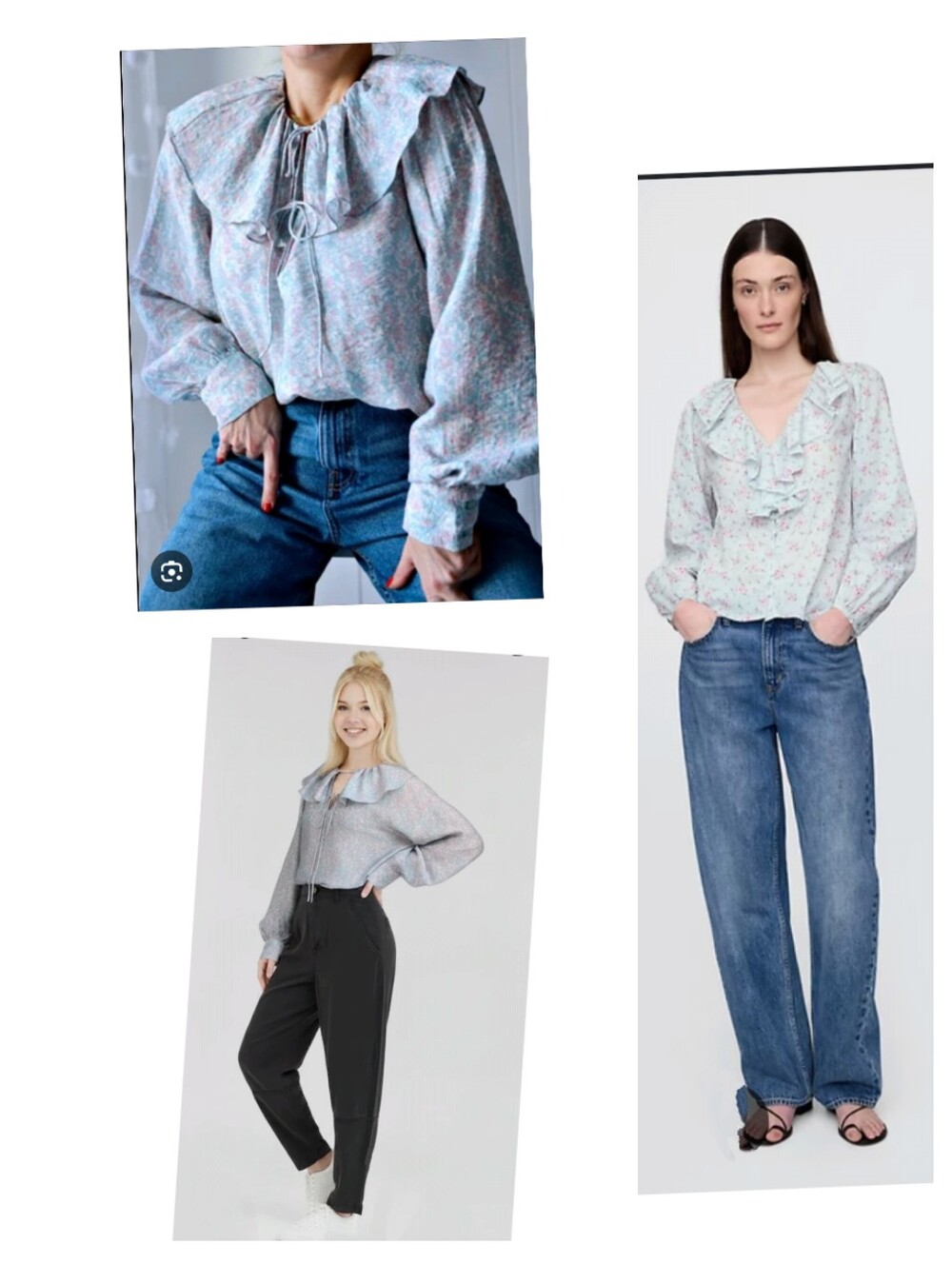 H&M Light Blue Floral Women's Blouse